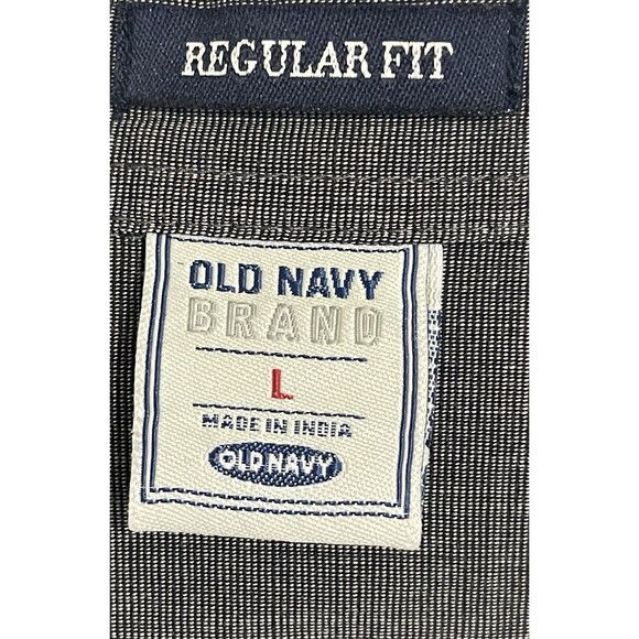 Old Navy Shirt Long Sleeve 100% Cotton Gray Button Up Men’s Regular Fit Size L - Picture 2 of 7